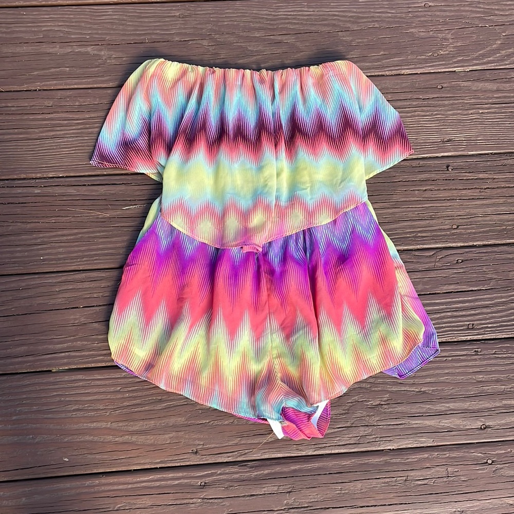 Rainbow flowy romper